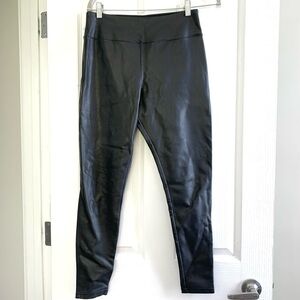 NORDSTROM black faux leather leggings lined casual high rise pants women medium
